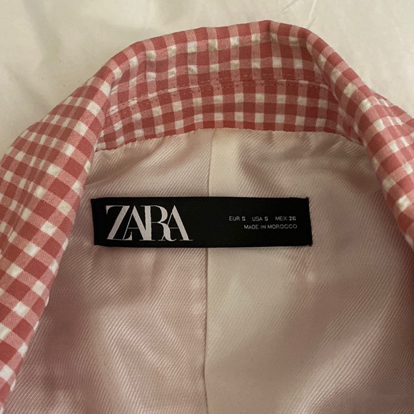 ZARA | Light Casual Gingham Blazer - Picture 4 of 9